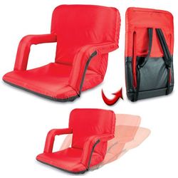 Red Portable Travel Recliner with Straps