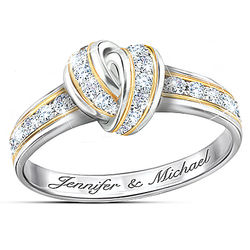 Personalized Wrapped in Love Diamond Knot Ring