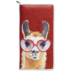 Bright Eyes Llama Clutch Wallet