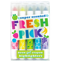 Fresh and Fruity Scented Neon Gel Crayon Highlighters