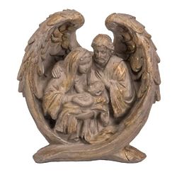 Holy Family in Angel's Wings Christmas Statue