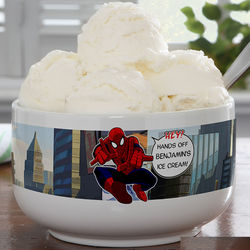 Personalized Spiderman Stoneware Bowl