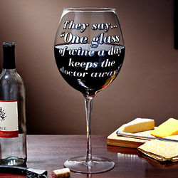 Doctor Away! XXL Giant Wine Glass