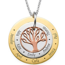 Multi-Tone Family Tree Necklace for Moms