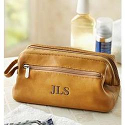 Personalized Men's Leather Toiletry Bag
