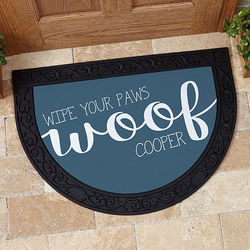 Personalized Woof or Meow Half-Round Doormat