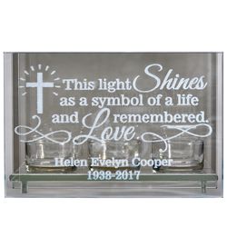 The Light Shines Personalized Memorial Candle Holder