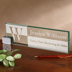 Sophisticated Personalized 10" Glass Nameplate