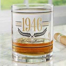 Aged To Perfection Personalized Birthday Year Whiskey Glass