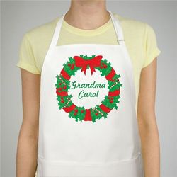 Personalized Christmas Wreath Apron