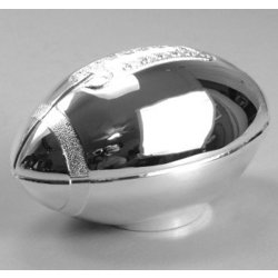 Engraved Silver Plated Football Coin Bank