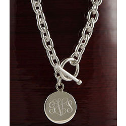 Heavy Necklace with Personalized Round Pendant