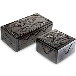 Goddess and the Elephants Wood Jewelry Boxes