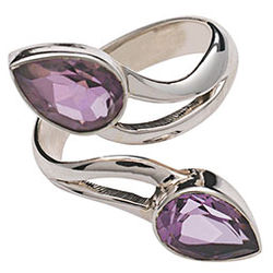 Amethyst and Silver Wrap Ring