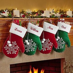Snowflake Mitten Personalized Christmas Stocking