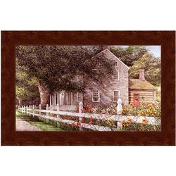 Daylilies by the Fence Framed Wall Print