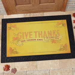 Personalized Give Thanks Thanksgiving Doormat