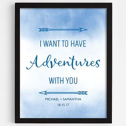 Personalized Adventures with You Framed Art in Blue