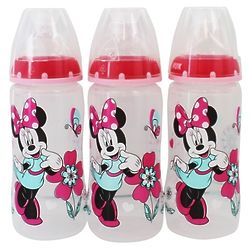 3 Minnie Mouse Wide Neck Baby Bottles
