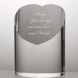 Personalized Romantic Crystal Heart Award