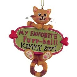 Furr-Ball Cat Personalized Resin Ornament