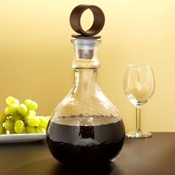 Hammered Glass Wine Decanter with Iron Stopper