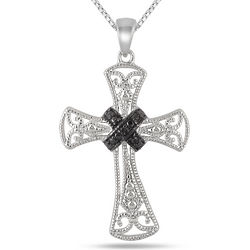 Black Diamond Antique Cross Necklace