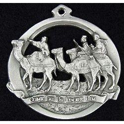 Wise Men Christmas Pewter Ornament