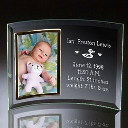 Birth Announcement Curved Glass Photo Frame