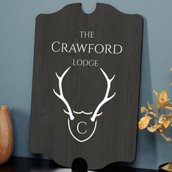 Trophy Antlers Customized Wood Sign