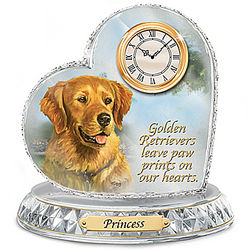 Personalized Golden Retriever Crystal Clock