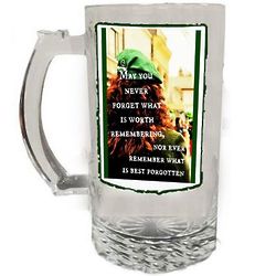 'May You Never Forget' Solid Glass Beer Stein