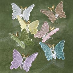 7 Glass Butterfly Figurines