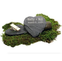 Personalized Solid as a Rock Granite Heart Slate