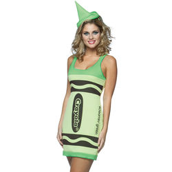 Screaming Green Adult Crayola Crayon Costume Dress
