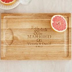 Personalized Eat Drink and Be Married Cutting Board
