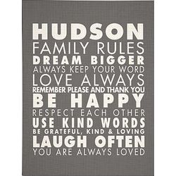 Personalized Family Rules Wall Art