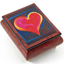 Handcrafted Heart Felt Painted Music Box