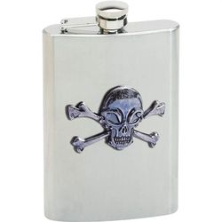 Skull & Crossbones Engravable 8 Ounce Flask