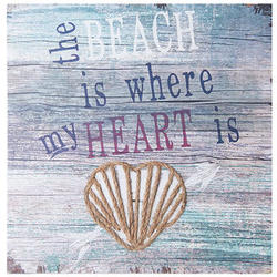 The Beach Is Where My Heart Is Wall Plaque in Blue