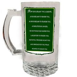 'May God Grant You' Blessing Glass Beer Stein