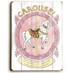 Personalized Carousel Horse Vintage 9x12 Wood Sign