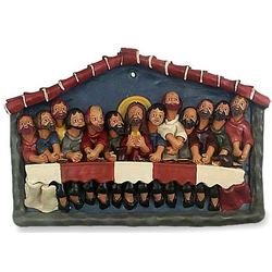 The Last Supper Painted Ceramic Retablo