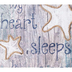 My Heart Sleeps By the Sea Wall Plaque in Blue