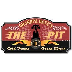 The Pit Personalized Race Car Themed Bar Sign
