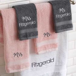 Wamsutta Hygro Duet Mr. & Mrs. Personalized Bath Towel