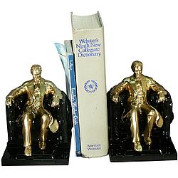 Lincoln in Chair Brass Bookends