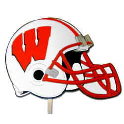 Wisconsin Badgers Football Helmet Lawn Ornament