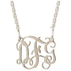 Personalized Sterling Silver Filigree Monogram Necklace