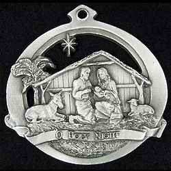 O Holy Night Pewter Christmas Ornament